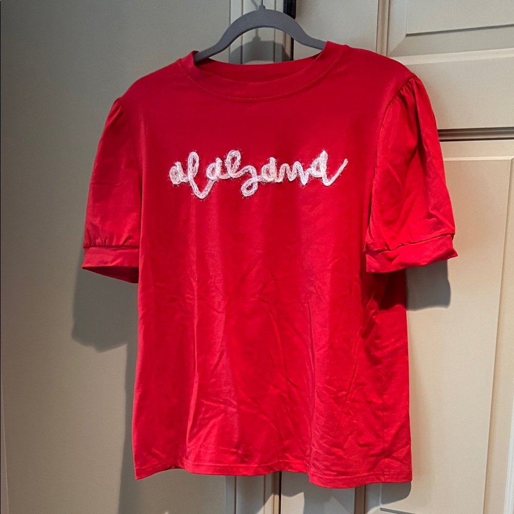 Alabama Game Day Shirt with White Embroidery